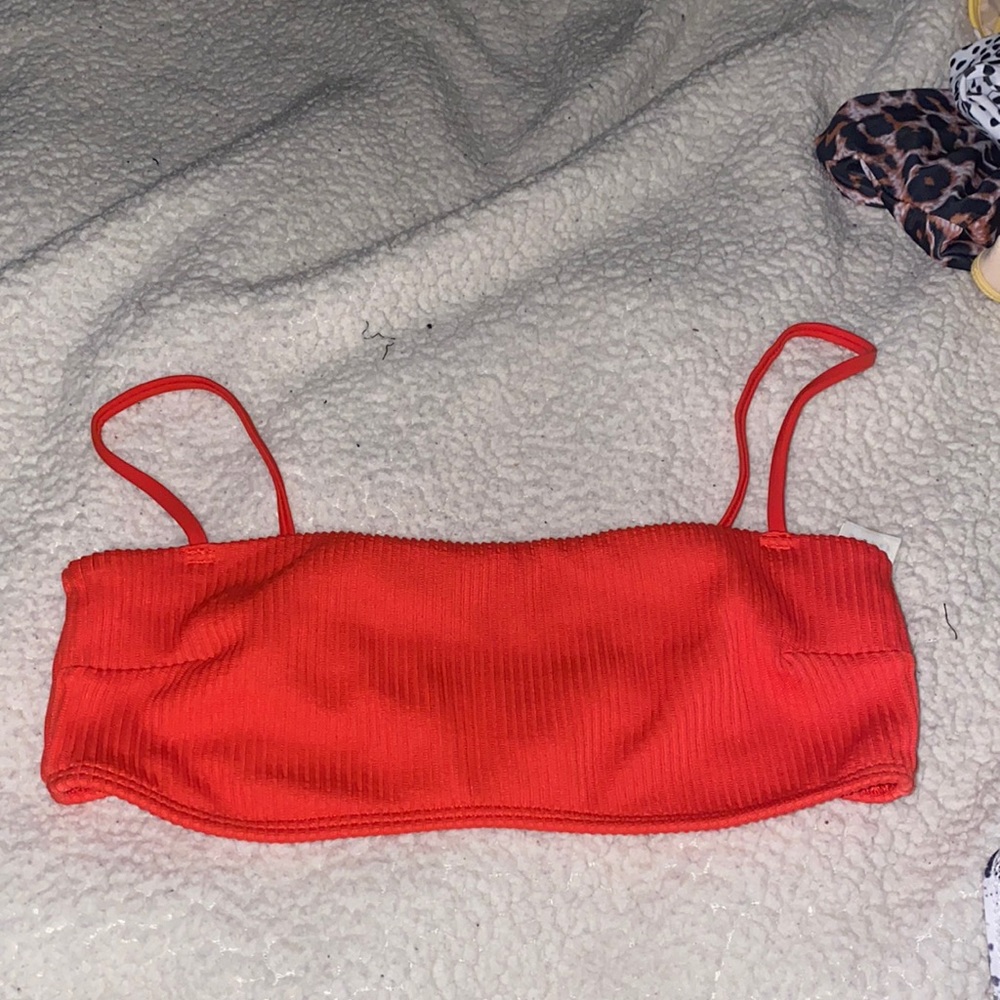 Neon orange hollister bathing suit top